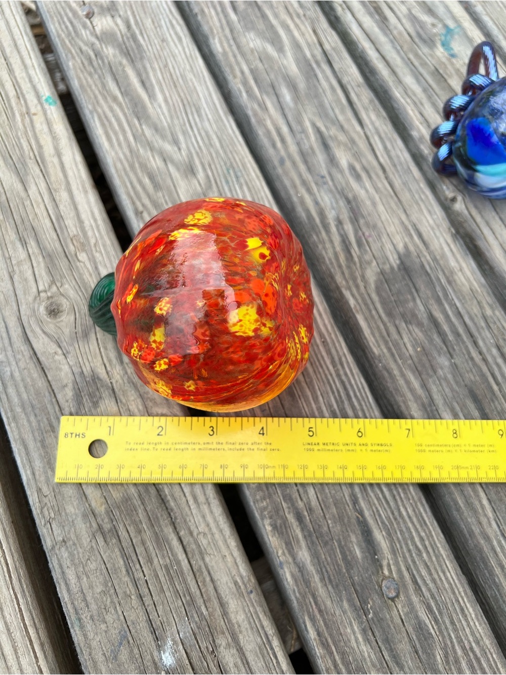 Handblown Glass Pumpkin From woodland Colorado Autumn Halloween Thanksgiving - Picture 10 of 11